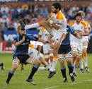 The Chiefs' Stephen Donald claims a high ball