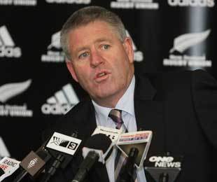 New Zealand Rugby Union chief executive Steve Tew talks to the media, All Blacks press conference following the retirement of Jerry Collins, NZRU headquarters, Wellington, New Zealand, May 27, 2008