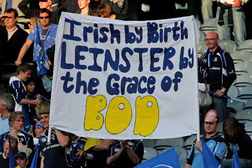 Leinster fans show their support for Brian O'Driscoll
