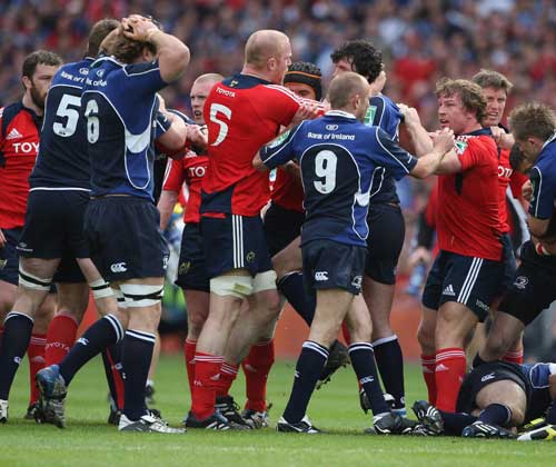 Tempers flare between Munster and Leinster