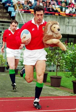 British and Irish Lions skipper Gavin Hastings leads his side out against North Harbour, MT Smart Stadium, May 26, 1993