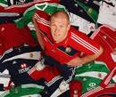British & Irish Lions skipper Paul O'Connell poses with team kit
