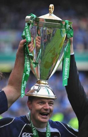 Leinster's Brian O'Driscoll celebrates with the Heineken Cup, Leicester v Leinster, Heineken Cup Final, Murrayfield, Edinburgh, Scotland, May 23, 2009