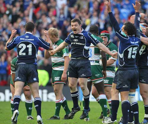Leinster's Brian O'Driscoll celebrates his side's Heineken Cup victory