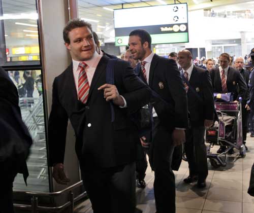 Scotland's Euan Murray arrives at Johannesburg Airport