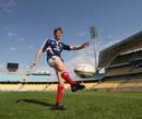 British & Irish Lions fly-half Ronan O'Gara kicks to touch
