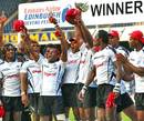 Fiji celebrate winning the Edinburgh Sevens