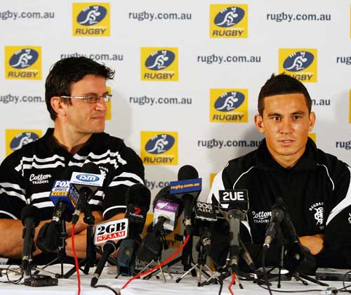 Barbarians Martin Corry and Sonny Bill Williams face the media