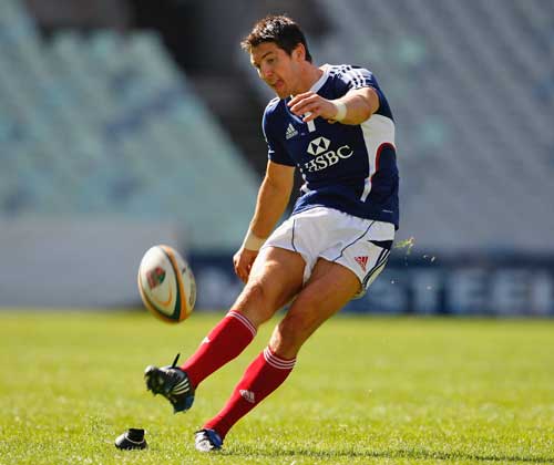 Lions fly-half James Hook practices his kicking at Vodacom Park
