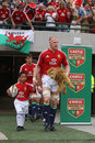 British & Irish Lions' captain Paul O'Connell leads out his side against the Cheetahs