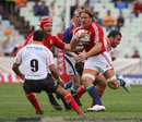 Andy powell of the British & Irish Lions' charges forward against the Cheetahs