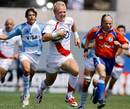 England Saxons' Shane Geraghty exploits a gap in the Argentina Jaguars' defence