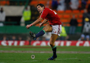 Lions replacement James Hook kicks the winning points during the game between Western Province and the British & Irish Lions at Newlands Stadium, Cape Town, South Africa on 13 June, 2009.