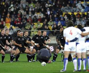 New Zealand perform the Haka, New Zealand v France, second Test, Westpac Stadium, Wellington, June 20, 2009