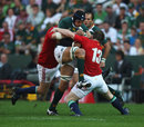 Lions' centre Brian O'Driscoll tackles Pierre Spies 