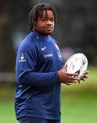France's Mathieu Bastareaud looks on during a France training session, Dillworth College, Auckland, New Zealand, June 5, 2009