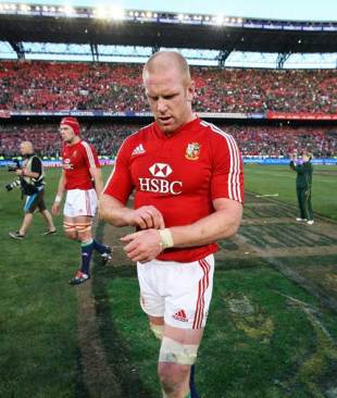 British & Irish Lions skipper Paul O'Connell trudges from the field after his side's defeat in the second Test, South Africa v British & Irish Lions, Loftus Versfeld, Pretoria, June 27, 2009
