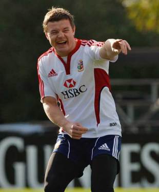 Brian O'Driscoll enjoys a joke in training, British & Irish Lions training session, Bishops School, Cape Town, South Africa, June 25, 2009