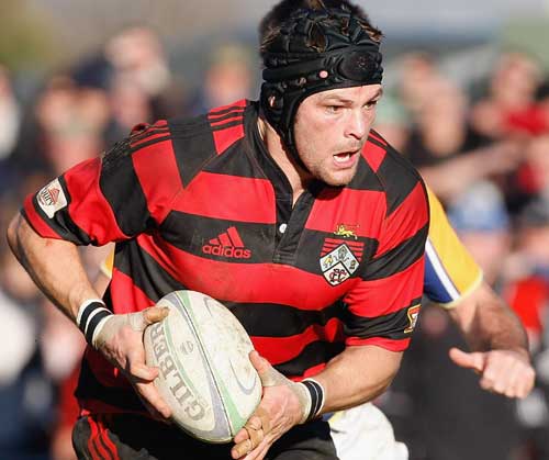 New Zealand skipper Richie McCaw carries the ball during a rare club outing for Christchurch