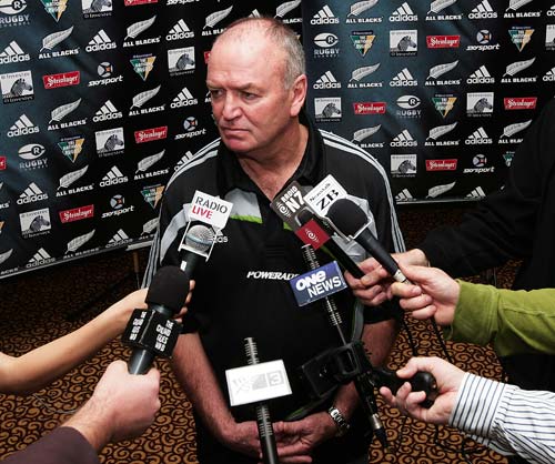 All Blacks boss Graham Henry addresses the media after naming his team to face Australia