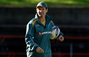 Head coach Robbie Deans looks on during an Australian Wallabies training session at Leichhardt Oval in Sydney, Australia on July 14, 2009