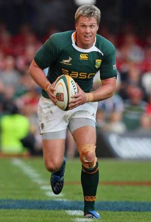 South Africa's Jean de Villiers looks to lead an attack, South Africa v British & Irish Lions, Kings Park, Durban, South Africa, June 20, 2009