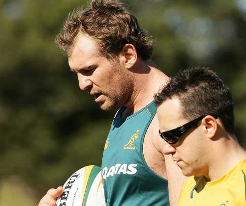 Wallabies flanker Rocky Elsom pictured during a training session