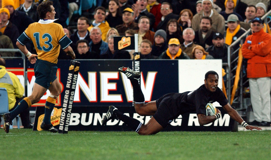 All Black Joe Rokocoko scores his third try against the Wallabies in their Bledisloe Cup, Tri Nations fixture