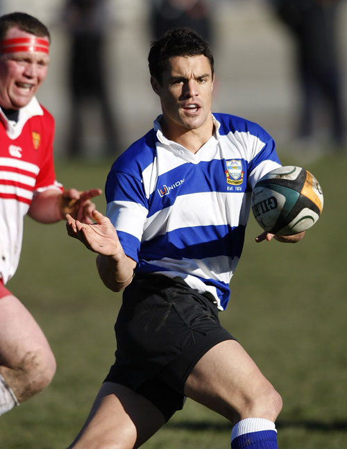 Dan Carter of Southbridge passes the ball during the club match between Southbridge and Hornby