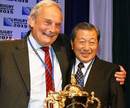 The RFU's Martyn Thomas and Japanese Rugby Union president Nobby Mashimo 