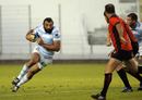 Racing-Metro 92 lock Sebastien Chabal attacks during a friendly with Toulon
