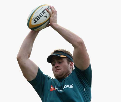 Australia lock James Horwill claims a lineout