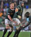South Africa's Bakkies Botha and Victor Matfield prepare for a lineout