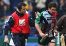 Bloodgate begins ... Harlequins wing Tom Williams walks from the field