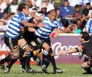 Western Province's Juan de Jongh stretches the Boland defence