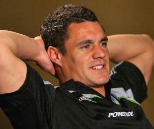 New Zealand's Dan Carter in relaxed mood during a press conference, Sydney, Australia, August 18, 2009