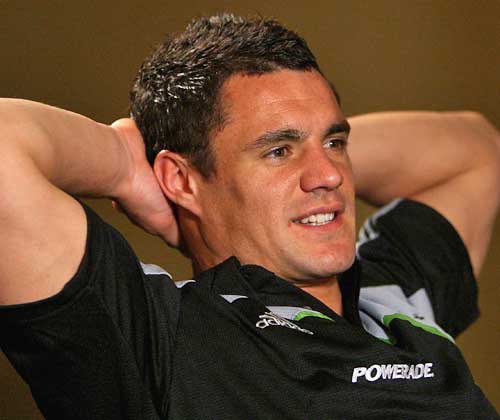 New Zealand's Dan Carter in relaxed mood during a press conference