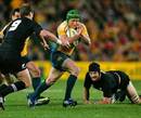 Australia's Matt Giteau takes on the New Zealand defence