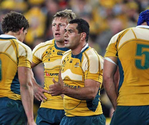 Wallabies captain George Smith rallies his players