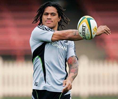 All Blacks back row Rodney So'oialo during a training session at the North Sydney Oval