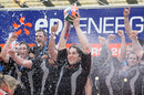 Ospreys skipper Ryan Jones lifts the Anglo-Welsh Cup