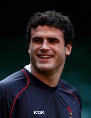 Wales utility back Jamie Roberts photographed during training for the Six Nations clash with Scotland, February 9 2008.