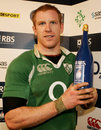 Paul O'Connell poses with the Man of the Match award 