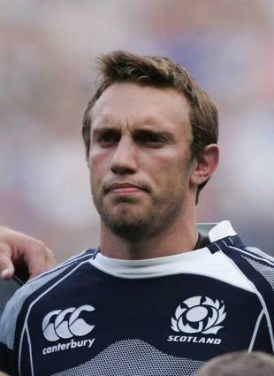 Scotland captain Mike Blair during the national anthem, Scotland v South Africa, Friendly, August 25 2007.