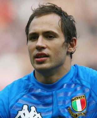 Italy captain Sergio Parisse during the national anthem, France v Italy, Six Nations, Stade de France, March 9 2008.