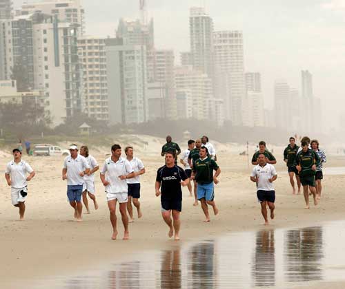South Africa hit the beach in Queensland
