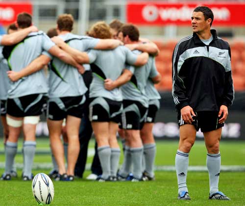 New Zealand's Dan Carter pictured during a training session