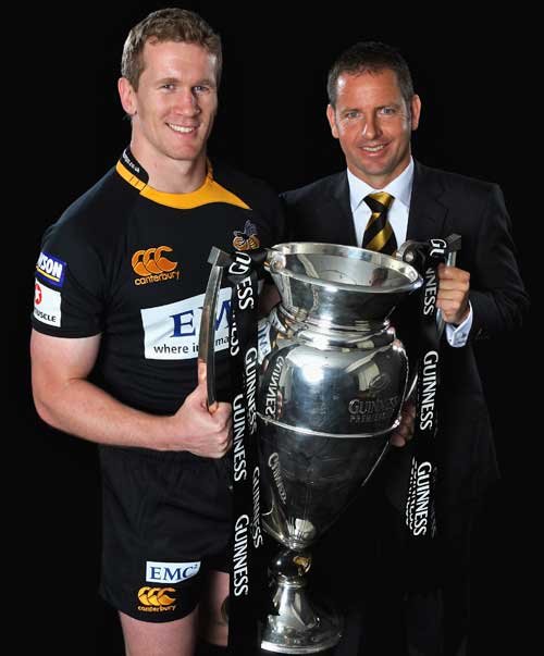 Wasps captain Tom Rees and director of rugby Tony Hanks