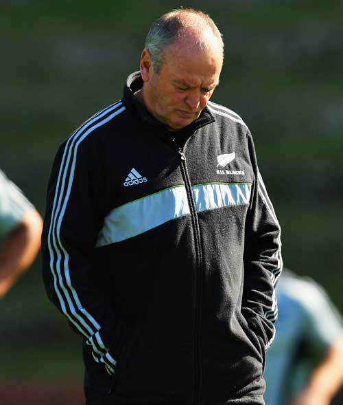 All Blacks coach Graham Henry pictured during a training session