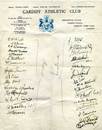 Autographs from an unofficial wartime clash between England and Wales